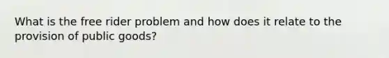 What is the free rider problem and how does it relate to the provision of public goods?