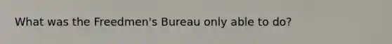 What was the Freedmen's Bureau only able to do?