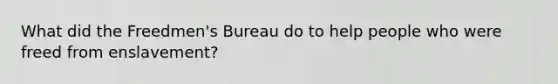 What did the Freedmen's Bureau do to help people who were freed from enslavement?