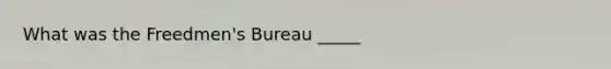 What was the Freedmen's Bureau _____