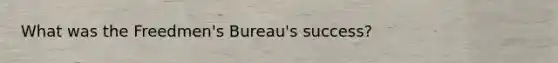 What was the Freedmen's Bureau's success?