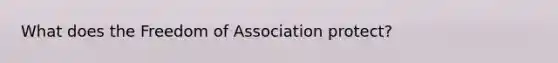 What does the Freedom of Association protect?