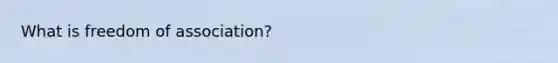 What is freedom of association?