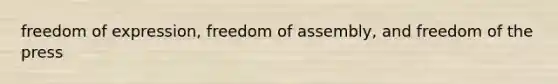 freedom of expression, freedom of assembly, and freedom of the press