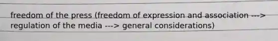 freedom of the press (freedom of expression and association ---> regulation of the media ---> general considerations)