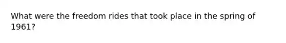 What were the freedom rides that took place in the spring of 1961?