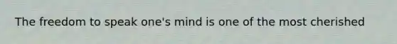 The freedom to speak one's mind is one of the most cherished