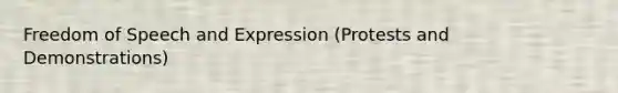 Freedom of Speech and Expression (Protests and Demonstrations)