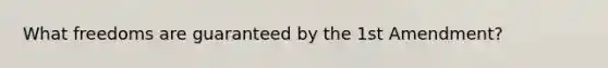 What freedoms are guaranteed by the 1st Amendment?