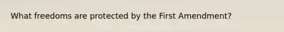 What freedoms are protected by the First Amendment?