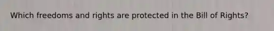 Which freedoms and rights are protected in the Bill of Rights?