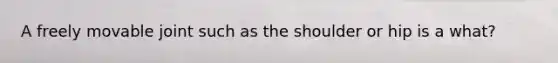 A freely movable joint such as the shoulder or hip is a what?