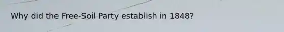 Why did the Free-Soil Party establish in 1848?