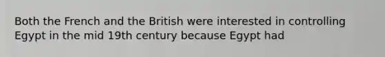 Both the French and the British were interested in controlling Egypt in the mid 19th century because Egypt had