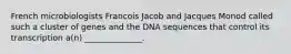 French microbiologists Francois Jacob and Jacques Monod called such a cluster of genes and the DNA sequences that control its transcription a(n) ______________.