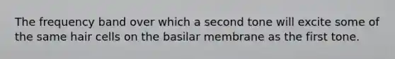 The frequency band over which a second tone will excite some of the same hair cells on the basilar membrane as the first tone.