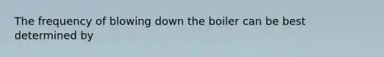 The frequency of blowing down the boiler can be best determined by