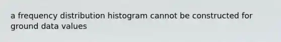 a frequency distribution histogram cannot be constructed for ground data values