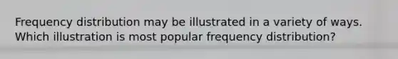 Frequency distribution may be illustrated in a variety of ways. Which illustration is most popular frequency distribution?