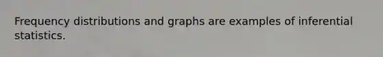 Frequency distributions and graphs are examples of inferential statistics.