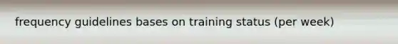 frequency guidelines bases on training status (per week)