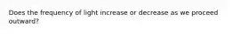 Does the frequency of light increase or decrease as we proceed outward?