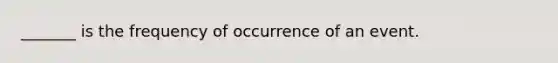 _______ is the frequency of occurrence of an event.