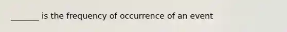 _______ is the frequency of occurrence of an event