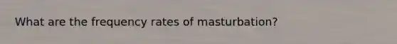 What are the frequency rates of masturbation?