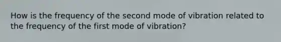 How is the frequency of the second mode of vibration related to the frequency of the first mode of vibration?