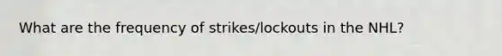 What are the frequency of strikes/lockouts in the NHL?