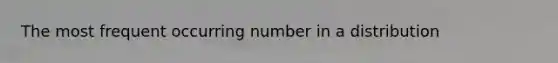 The most frequent occurring number in a distribution