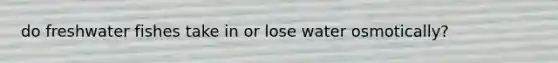 do freshwater fishes take in or lose water osmotically?