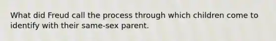 What did Freud call the process through which children come to identify with their same-sex parent.