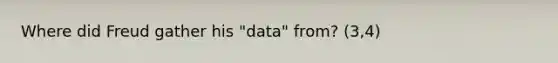 Where did Freud gather his "data" from? (3,4)