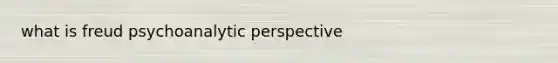 what is freud psychoanalytic perspective