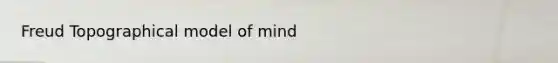 Freud Topographical model of mind