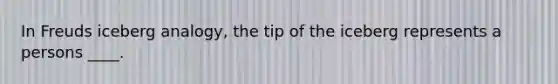 In Freuds iceberg analogy, the tip of the iceberg represents a persons ____.