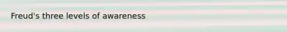 Freud's three levels of awareness