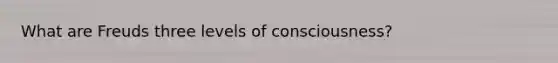 What are Freuds three levels of consciousness?