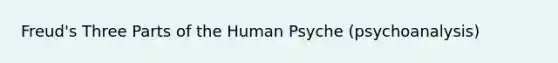 Freud's Three Parts of the Human Psyche (psychoanalysis)