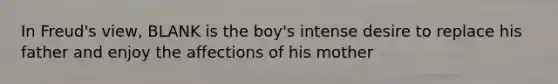 In Freud's view, BLANK is the boy's intense desire to replace his father and enjoy the affections of his mother