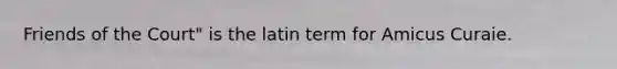 Friends of the Court" is the latin term for Amicus Curaie.