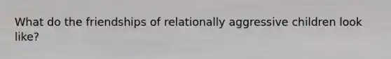 What do the friendships of relationally aggressive children look like?