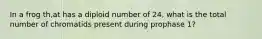 In a frog th,at has a diploid number of 24, what is the total number of chromatids present during prophase 1?