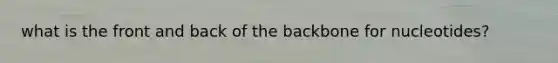 what is the front and back of the backbone for nucleotides?