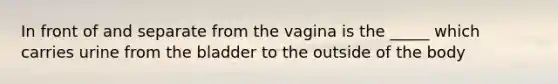 In front of and separate from the vagina is the _____ which carries urine from the bladder to the outside of the body