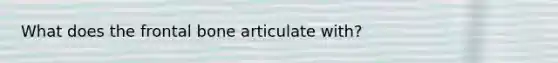 What does the frontal bone articulate with?