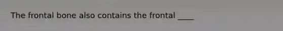 The frontal bone also contains the frontal ____