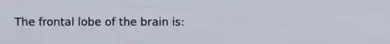 The frontal lobe of <a href='https://www.questionai.com/knowledge/kLMtJeqKp6-the-brain' class='anchor-knowledge'>the brain</a> is: